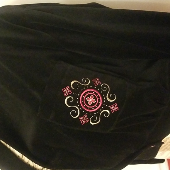 VINTAGE EVAN PICONE BLACK VELVET BOMBER JACKET - Picture 4 of 9